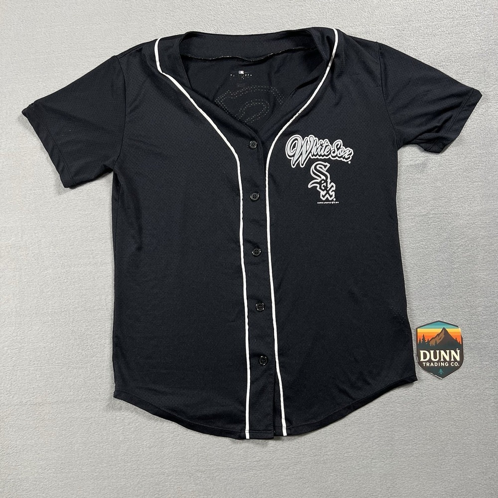 Chicago White Sox Jersey Womens M Black Baseball MLB Short Sleeve Lightweight